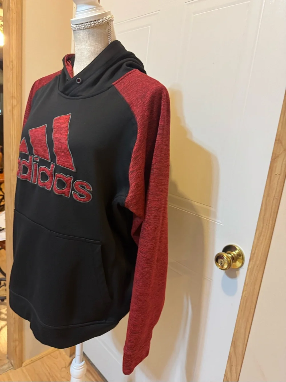 Adidas Sz L Red/Black Climawarm Hoodie VGUC😊😊